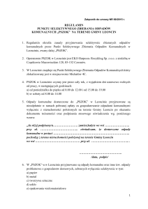 Załącznik do umowy NR 69/2015 r. REGULAMIN PUNKTU