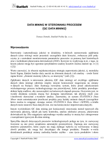 Data mining w sterowaniu procesem (QC data