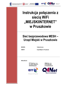 Instrukcja połączenia z siecią WiFi