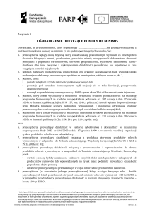 Załącznik 5 - Oświadczenie dotyczące pomocy de minimis