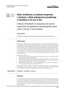 Wpływ tyreoliberyny na uwalnianie wazopresyny i oksytocyny z