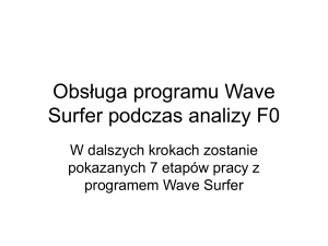 Obsługa programu Wave Surfer podczas analizy F0