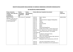 rejestr działalności regulowanej w zakresie odbierania odpadów