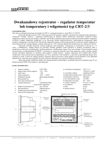 Dwukanałowy rejestrator – regulator temperatur lub temperatury i
