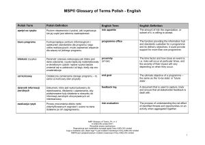 MSP® Glossary of Terms Polish - English