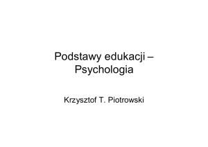 Podstawy edukacji – Psychologia