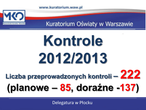 Liczba kontroli - Kuratorium Oświaty w Warszawie