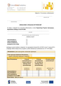 Oświadczenie o spełnieniu kryteriów MŚP (dla Wnioskodawcy i
