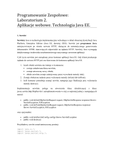 Laboratorium 2. Aplikacje webowe. Technologia Java EE.