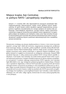Miejsce krajów Azji Centralnej w polityce NATO i perspektywy