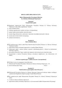 Regulamin organizacyjny Biura Pełnomocnika Prezydenta Olsztyna