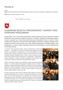 policja.pl ślubowanie młodych funkcjonariuszy, nagrody oraz