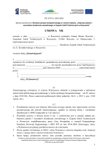 umowa nr - Zespół Szkół Technicznych w Rzeszowie