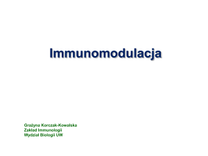 Immunomodulacja - Wydział Biologii UW