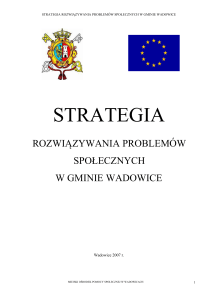 Strategia rozwiązywania problemów społecznych w gminie Wadowice