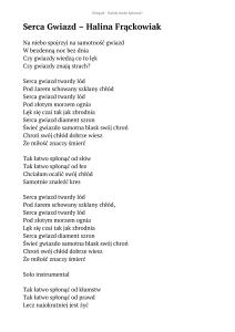 Serca Gwiazd - Halina Frąckowiak - tekst