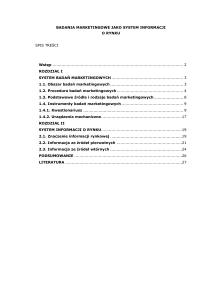 Badania marketingowe jako system informacji o rynku (28 stro