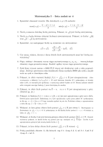 Matematyka I – lista zadań nr 4