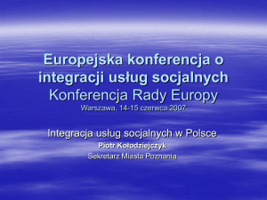 Integracja usług społecznych Konferencja Rady Europy
