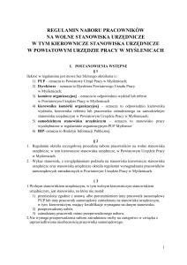 regulamin naboru pracowników - Biuletyn Informacji Publicznej w
