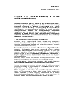 Przyjęcie przez UNESCO Konwencji w sprawie