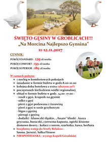 ŚWIĘTO GĘSINY W GROBLICACH!!! „Na Morcina najlepszo gynsina”