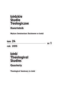 Łódzkie Studia Teologiczne Łódź Theological Studies