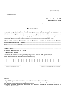 Wniosek o wypłatę refundacji (umowy zawarte do 30.06.2014)