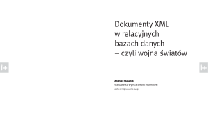 Dokumenty XML w relacyjnych bazach danych