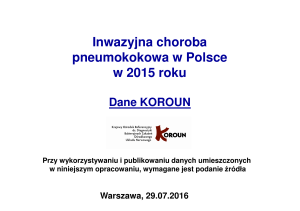 Inwazyjna choroba pneumokokowa w Polsce w 2015 roku