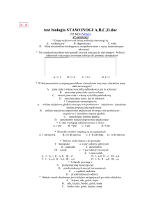 test biologia STAWONOGI A,B,C,D - Dokumenty - pjola1