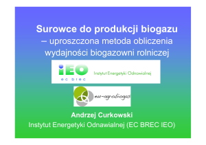 Surowce do produkcji biogazu