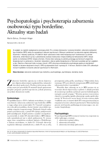 Psychopatologia i psychoterapia zaburzenia osobowości typu