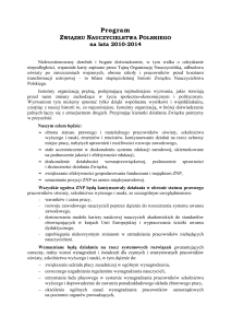Program Związku Nauczycielstwa Polskiego na lata 2010-2014