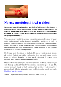 Normy morfologii krwi u dzieci