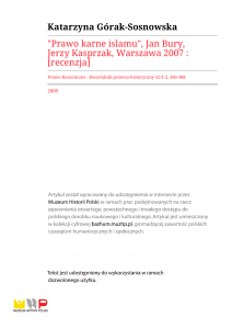 Katarzyna Górak-Sosnowska "Prawo karne islamu", Jan Bury, Jerzy
