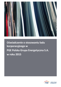 Oświadczenie o stosowaniu ładu korporacyjnego w PGE Polska