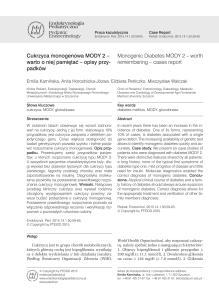 Cukrzyca monogenowa MODY 2 - Endokrynologia Pediatryczna