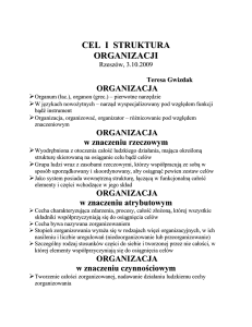 cel i struktura organizacji