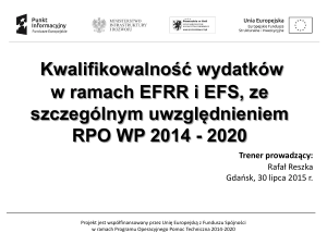 Kwalifikowalność wydatków - EFRR