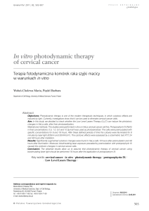 In vitro photodynamic therapy of cervical cancer