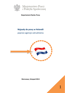 Broszura "Wyjazdy do pracy w Holandii poprzez agencje zatrudnienia"