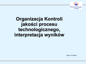 Organizacja Kontroli jakości procesu technologicznego