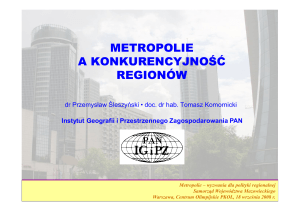 metropolie a konkurencyjność regionów