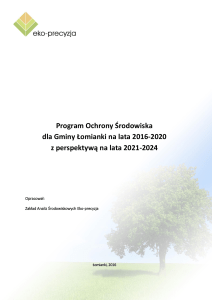 Program ochrony środowiska dla gminy Łomianki na lata 2016-2020