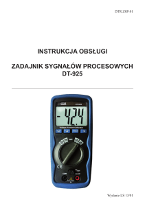 instrukcja obsługi zadajnik sygnałów procesowych dt-925