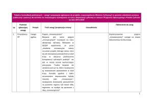 Tabela z konsultacji publicznych – uwagi i propozycje zgłoszone do