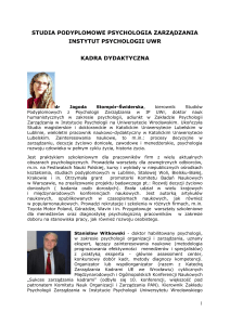 Sylwia Przytuła- dr nauk ekonomicznych w zakresie o zarządzaniu