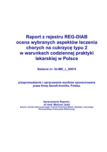 Raport z rejestru REG-DIAB ocena wybranych aspektów