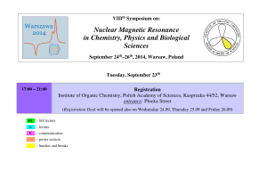 Nuclear Magnetic Resonance in Chemistry, Physics and Biological